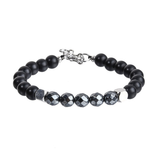 Metallic Wealth Increase Fortune European and American Men's Bracelet Agate Crystal Tiger's Eye Beaded Ornament